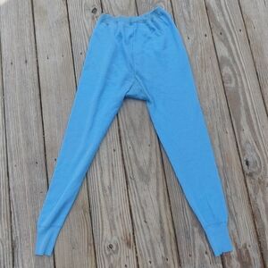 70s Sweatpants Joggers Mens S Baby Blue Vintage Damart Thermawear Elastic Pastel